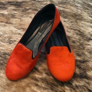 Zara faux pony hair flats